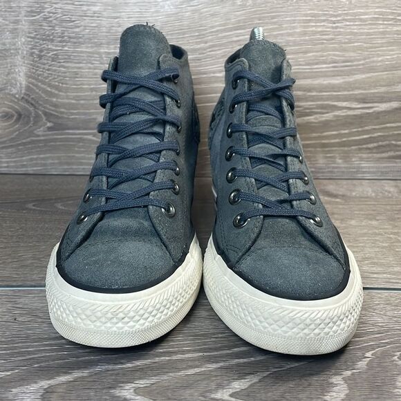 Converse CT All-Star Lux Gray Blue Leather Women’s Sz 8 Hidden Wedge Sneakers - Picture 3 of 12